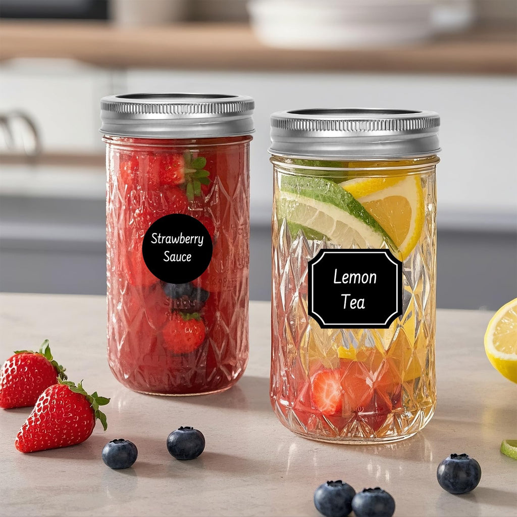 12 oz Regular Mouth Glass Mason Jar 15 Pack M8842
