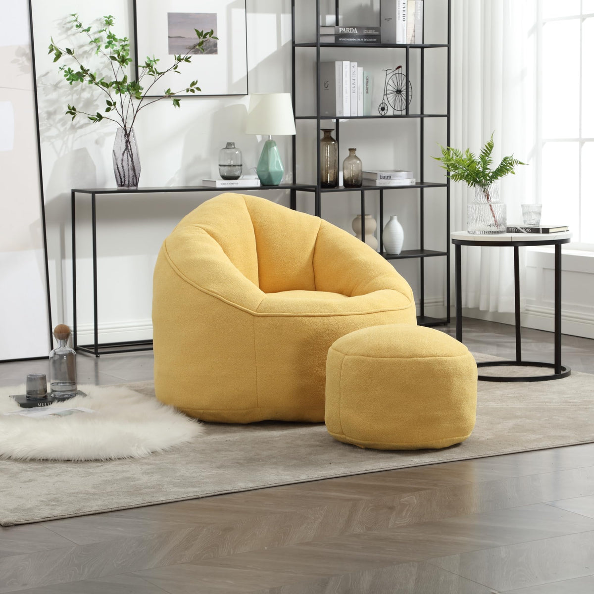 Microfiber Bean Bag Chair with Footrest P90785