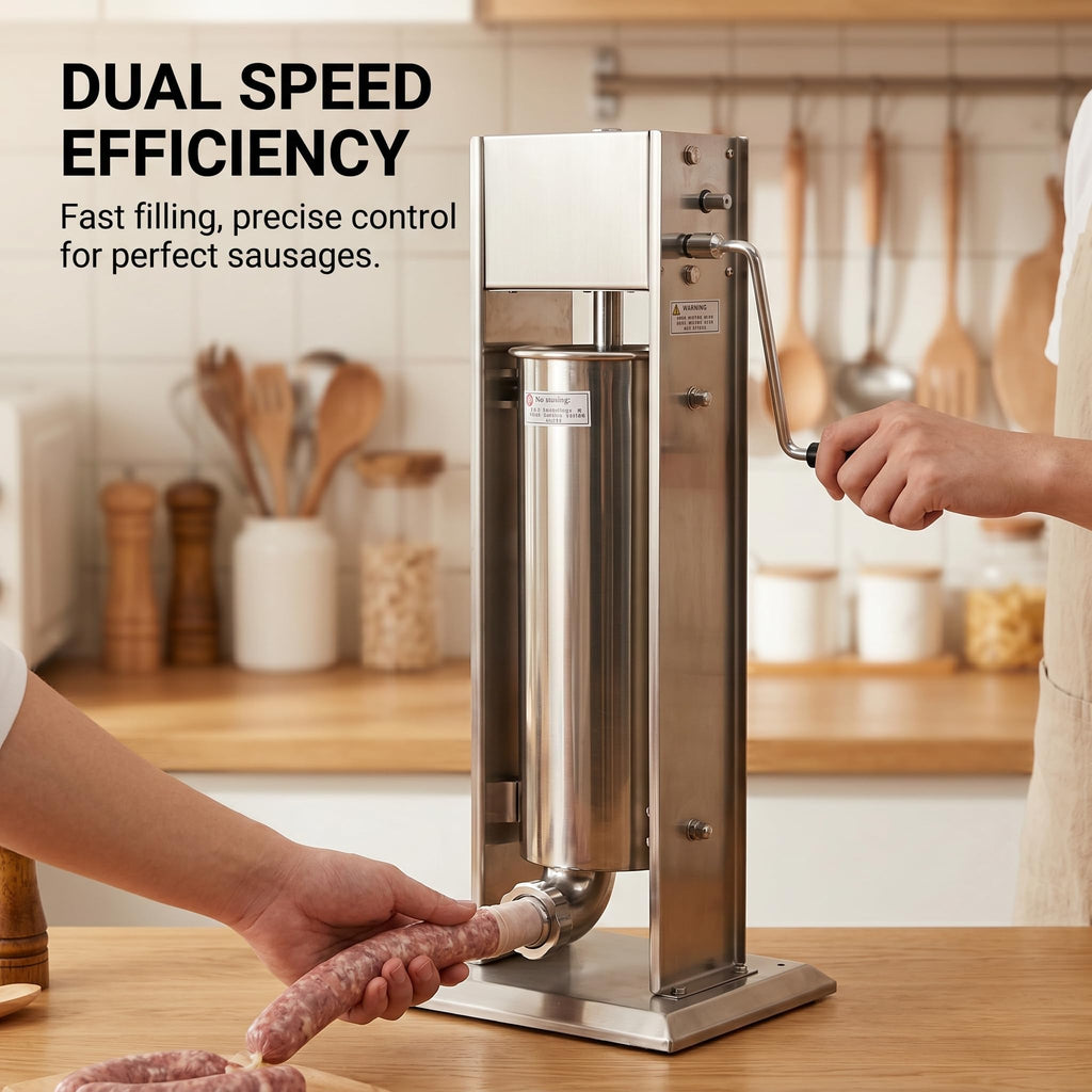Stainless Steel 15LB Dual Speed Vertical Manual Sausage Stuffer M188104