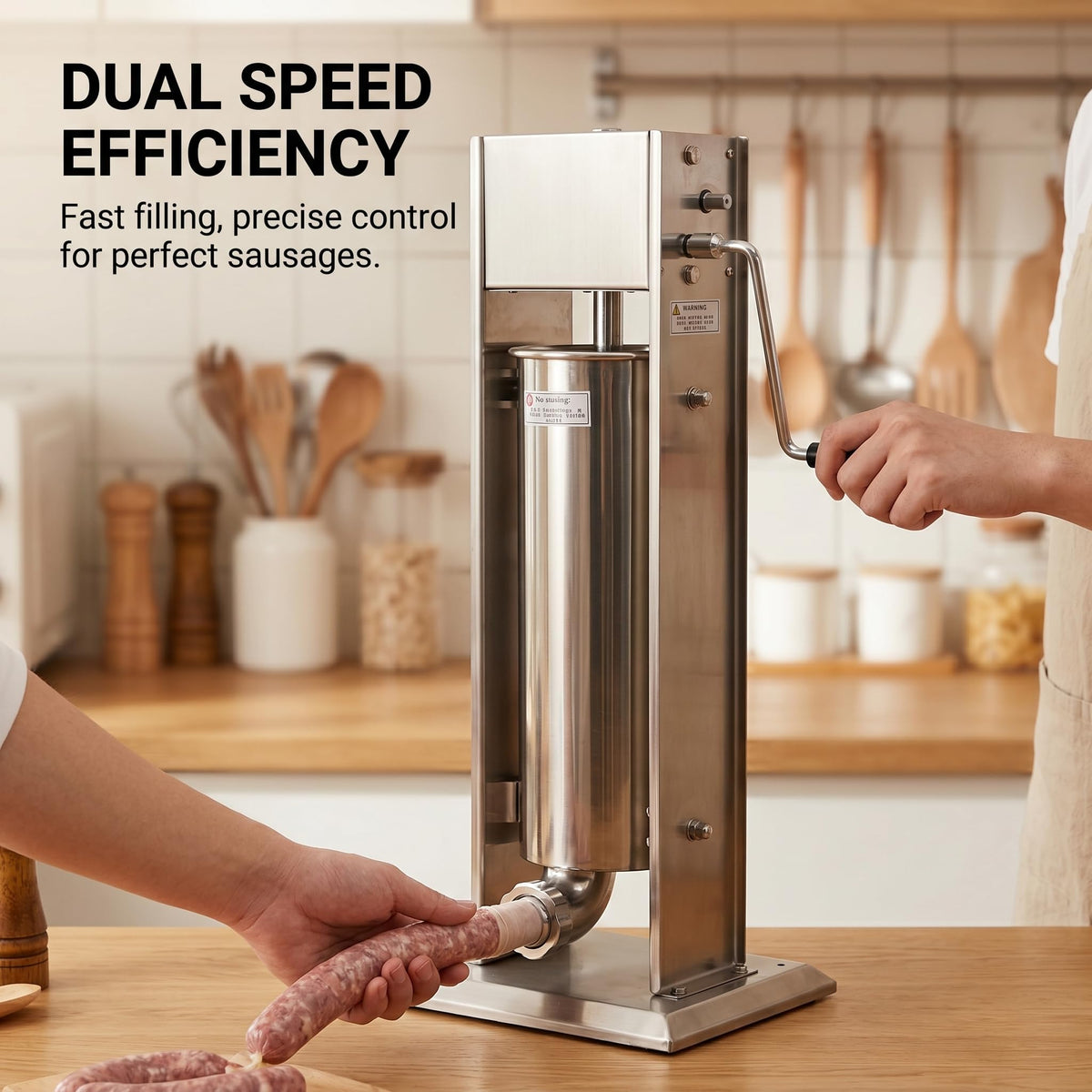 Stainless Steel 15LB Dual Speed Vertical Manual Sausage Stuffer M188104