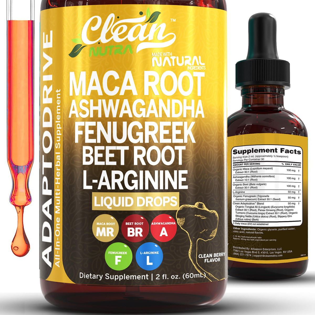 Organic Maca Root Liquid Drops with Ashwagandha and Fenugreek C966436
