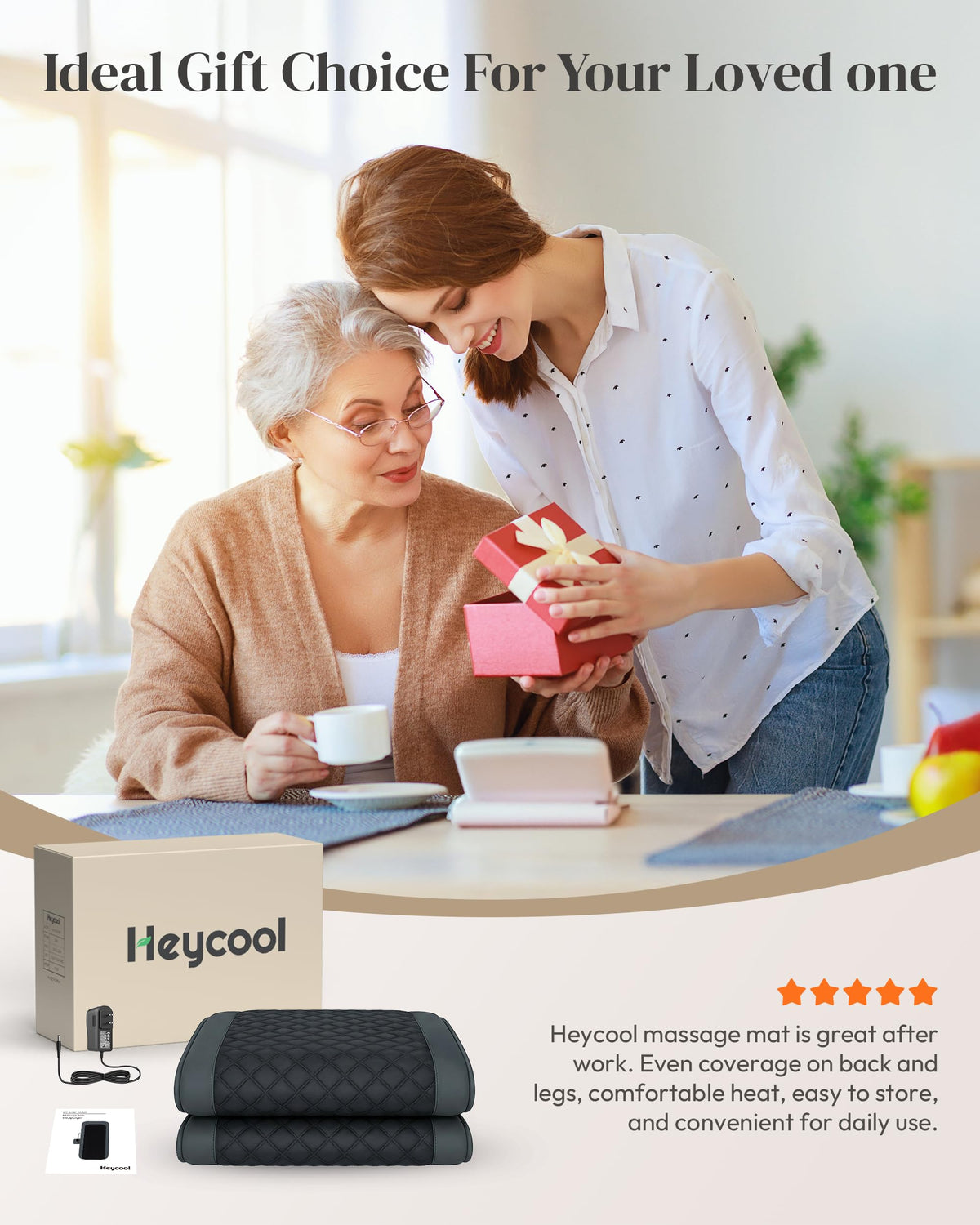 Full Body Massage Mat with Heat, 10-Motor Vibration Massage Pad, Foldable Memory Foam A117
