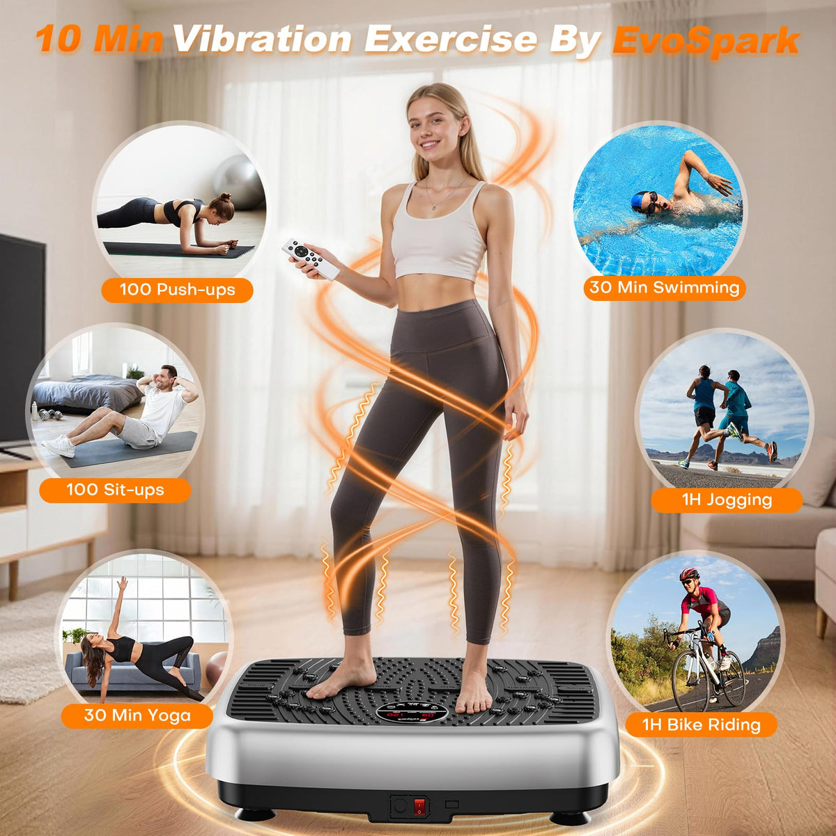 Vibration Plate Exercise Machine with Resistance Bands W87197