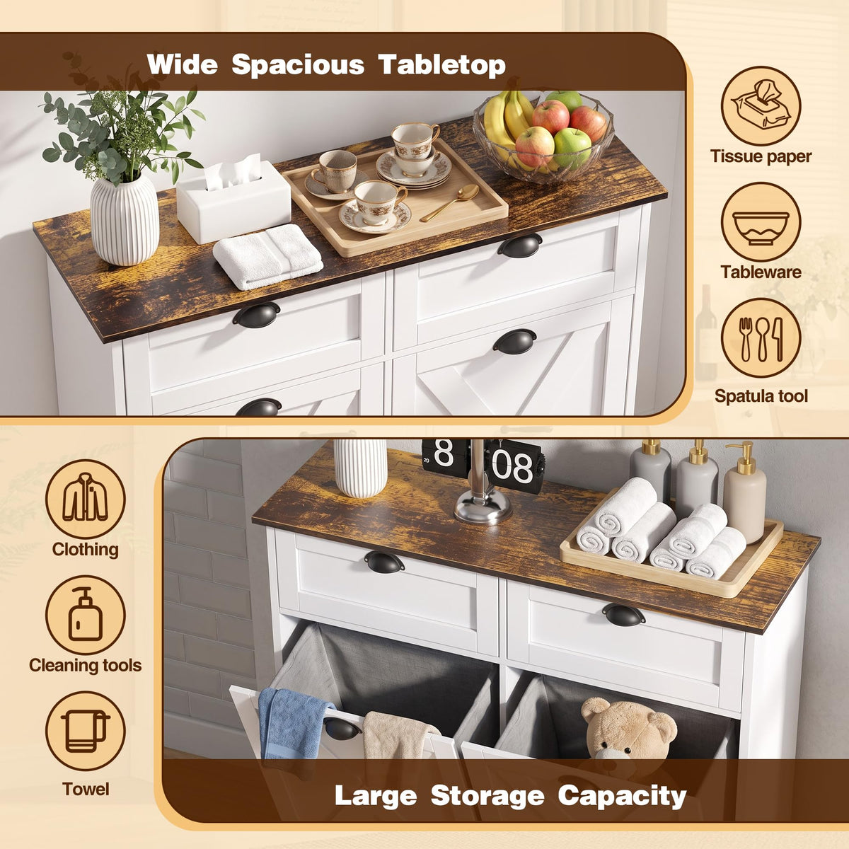 White Tilt Out Trash Cabinet F720139