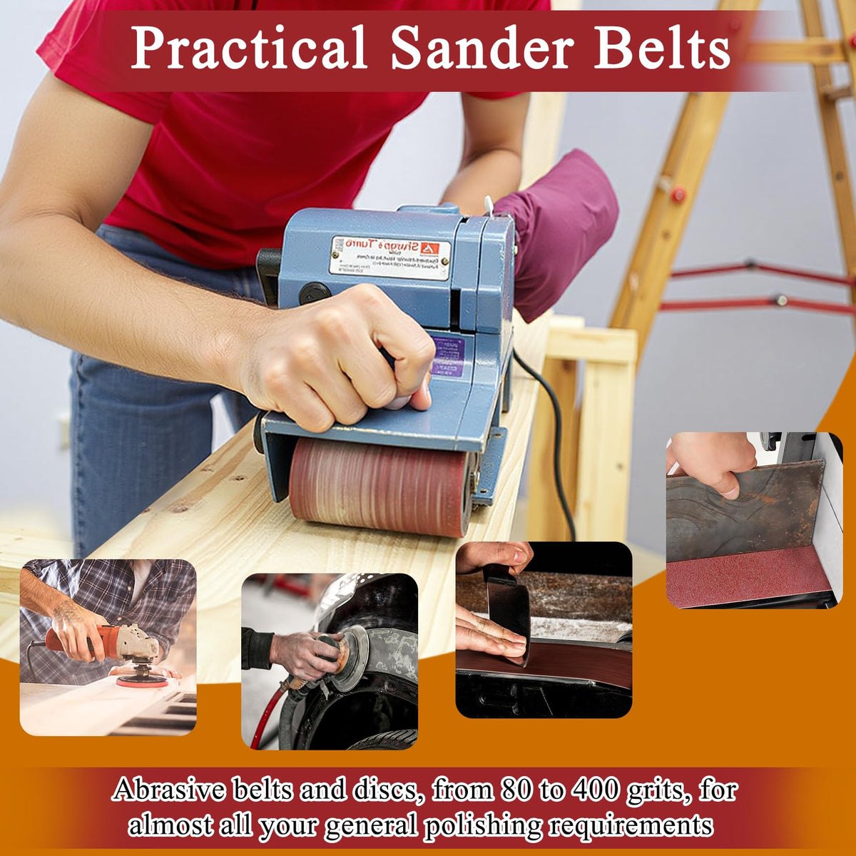 4 x 36 inch 11 Pc Sanding Belts and 6" Self Stick Sanding Disc Set H748750