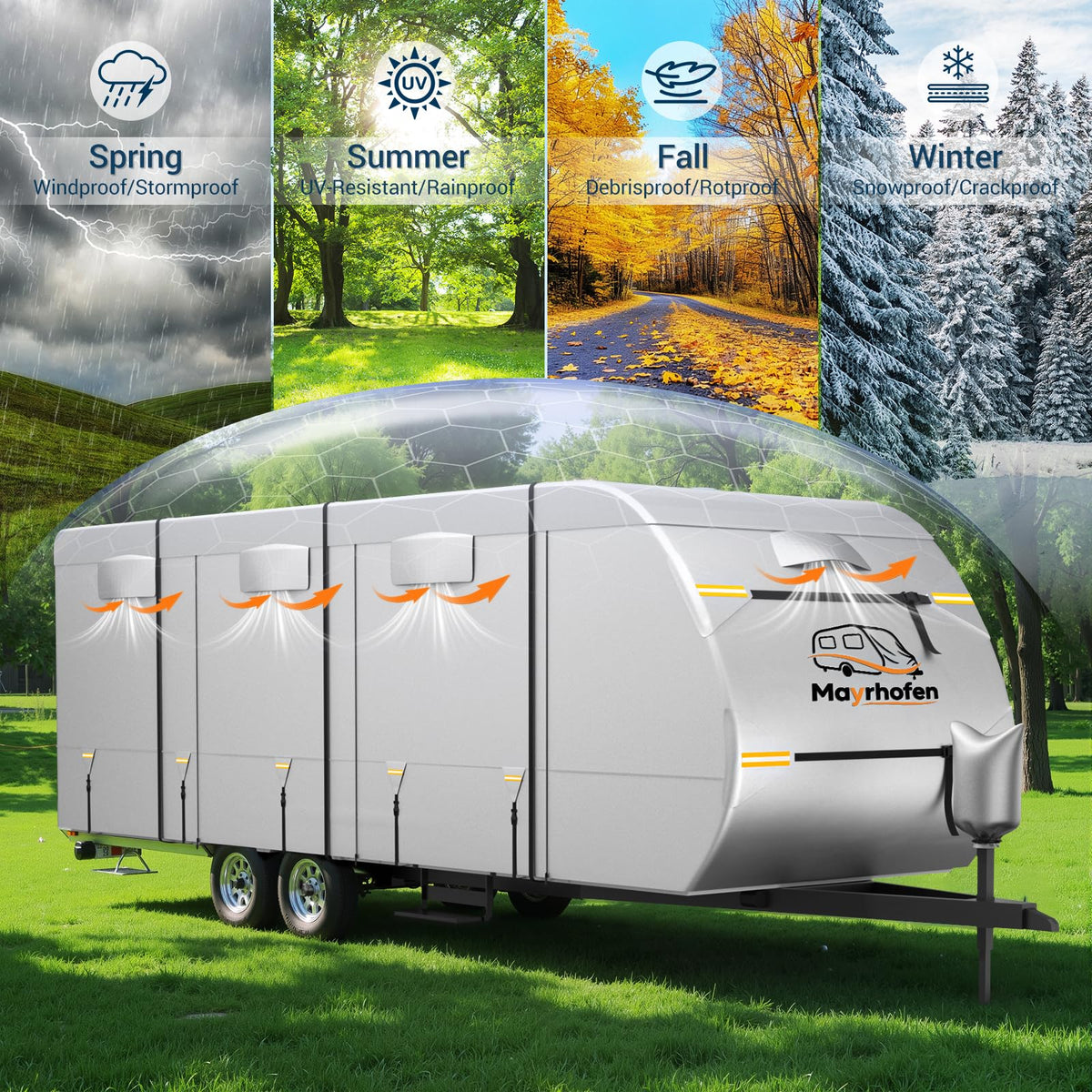 14-16ft 6 Layers 600D Oxford Waterproof RV Cover E149