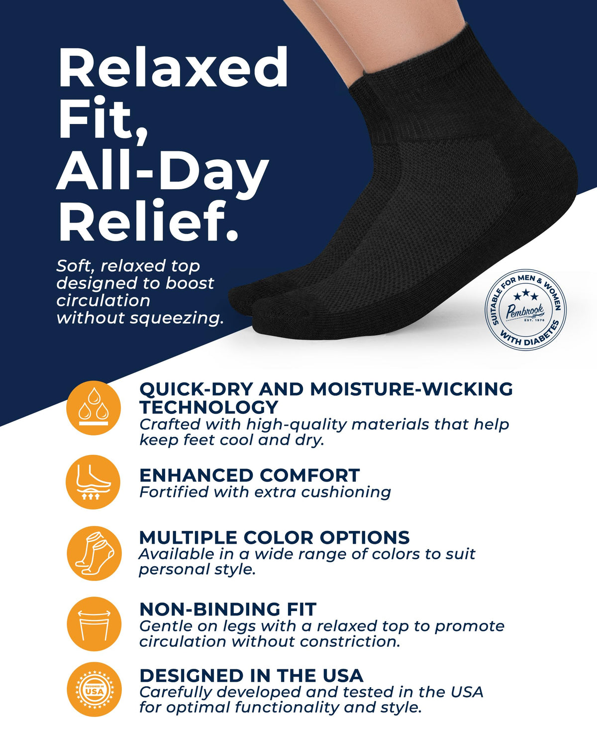 Non Binding Ankle Socks 6 Pairs T244026