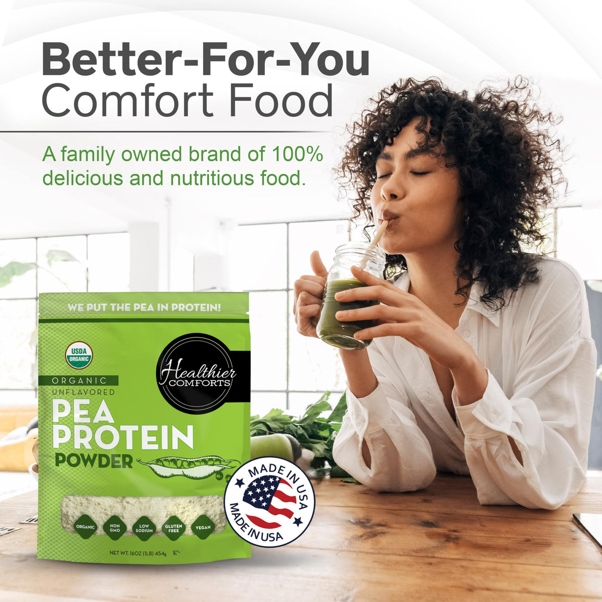 Organic Unflavored Pea Protein Powder 1 lb Q926