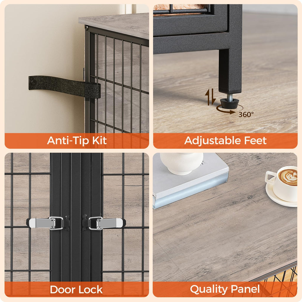 Greige Dog Crate Furniture G507958