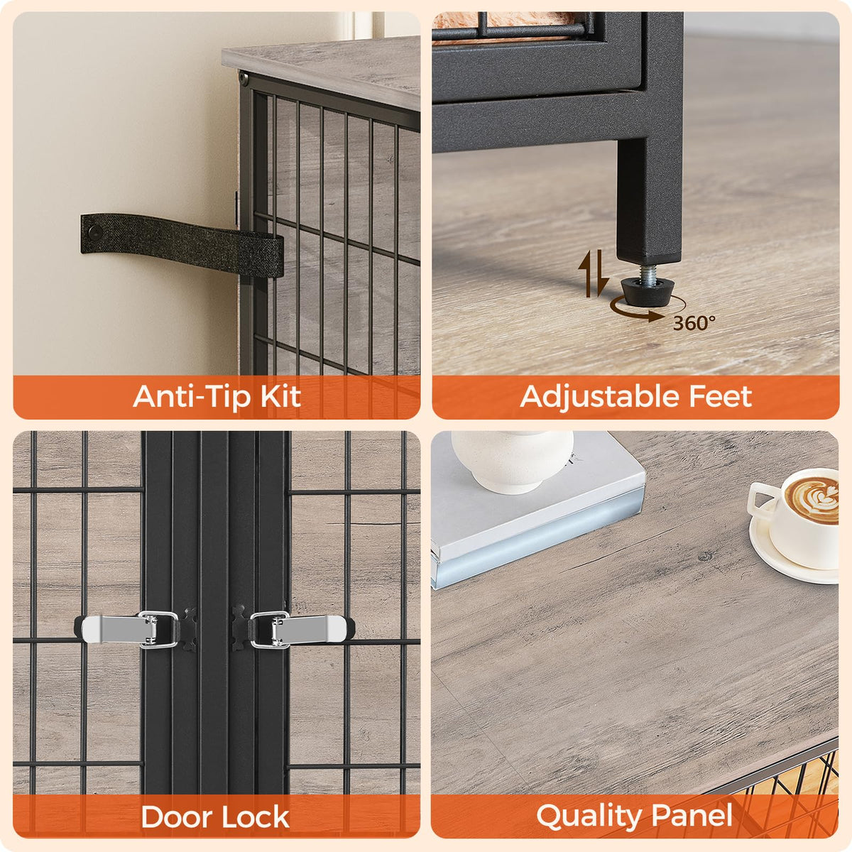 Greige Dog Crate Furniture G507958