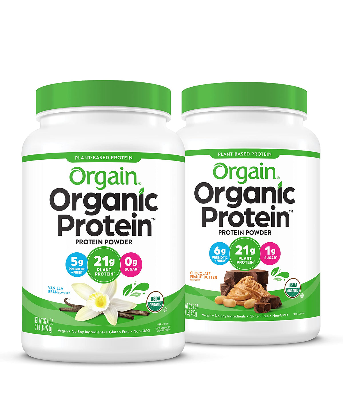 Organic Vegan Protein Powder Chocolate Peanut Butter and Vanilla Bean 4.06 Lbs Q912567