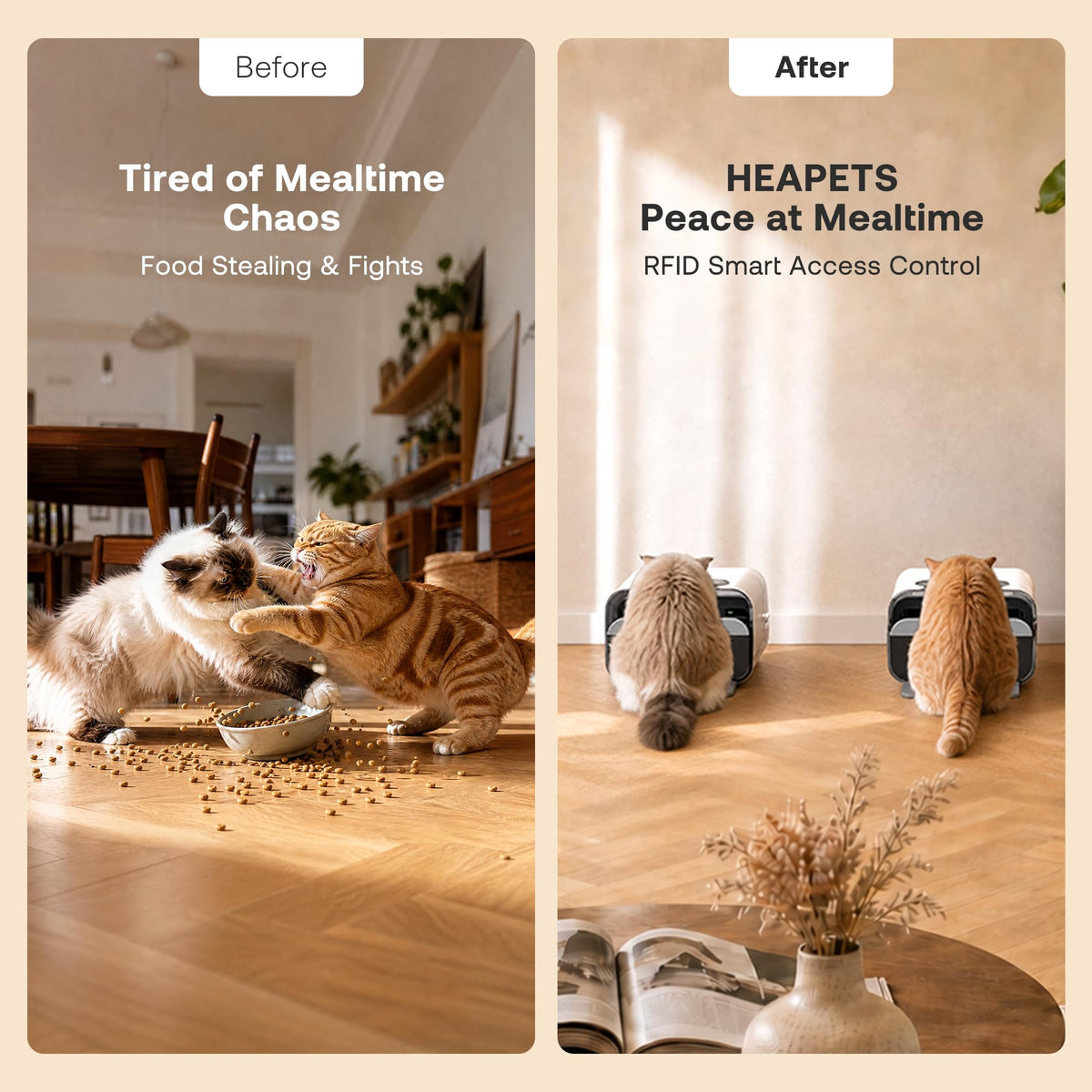 Automatic Cat Feeder with RFID Collar Sensor, Black E482729