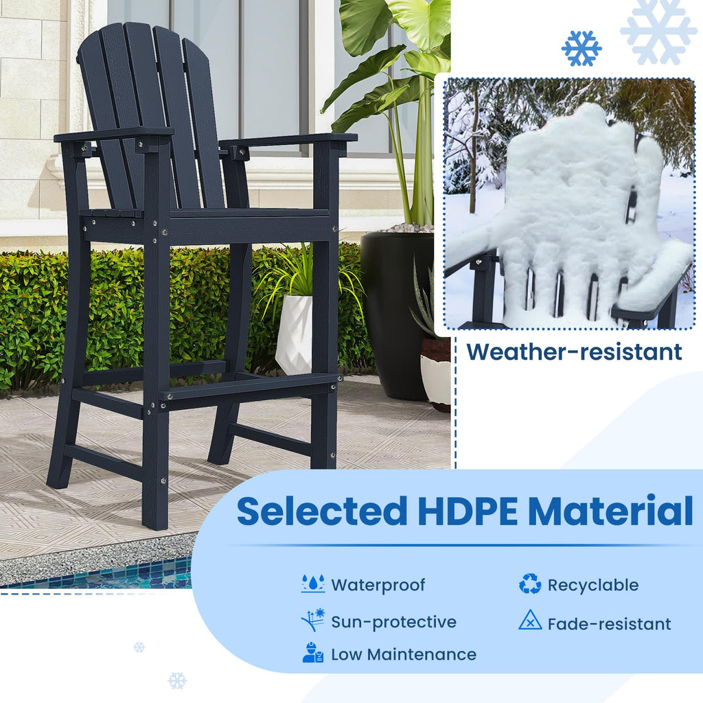 Navy Blue HDPE Resin Adirondack Chair C982