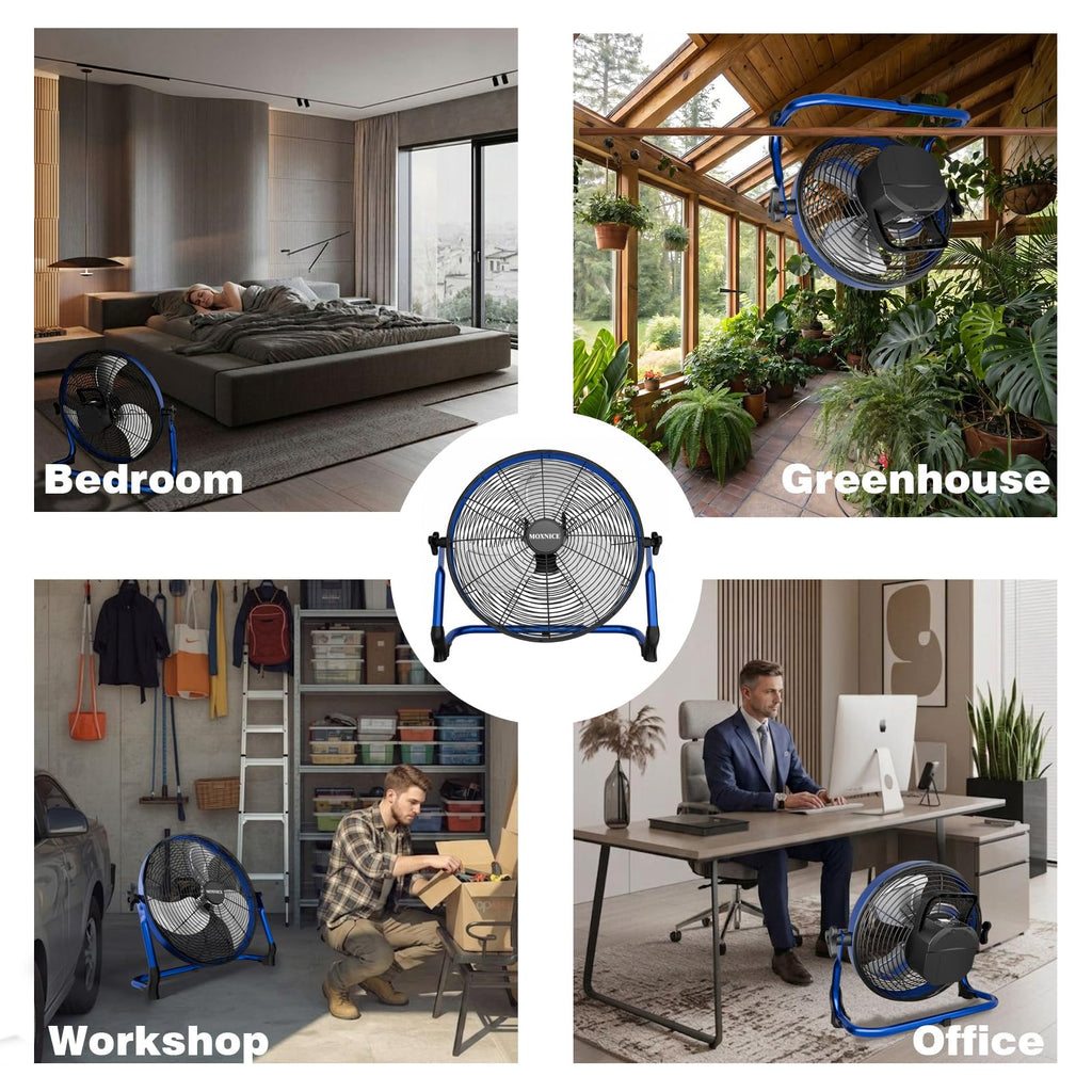 20" Portable Rechargeable Battery Operated Floor Fan U280879