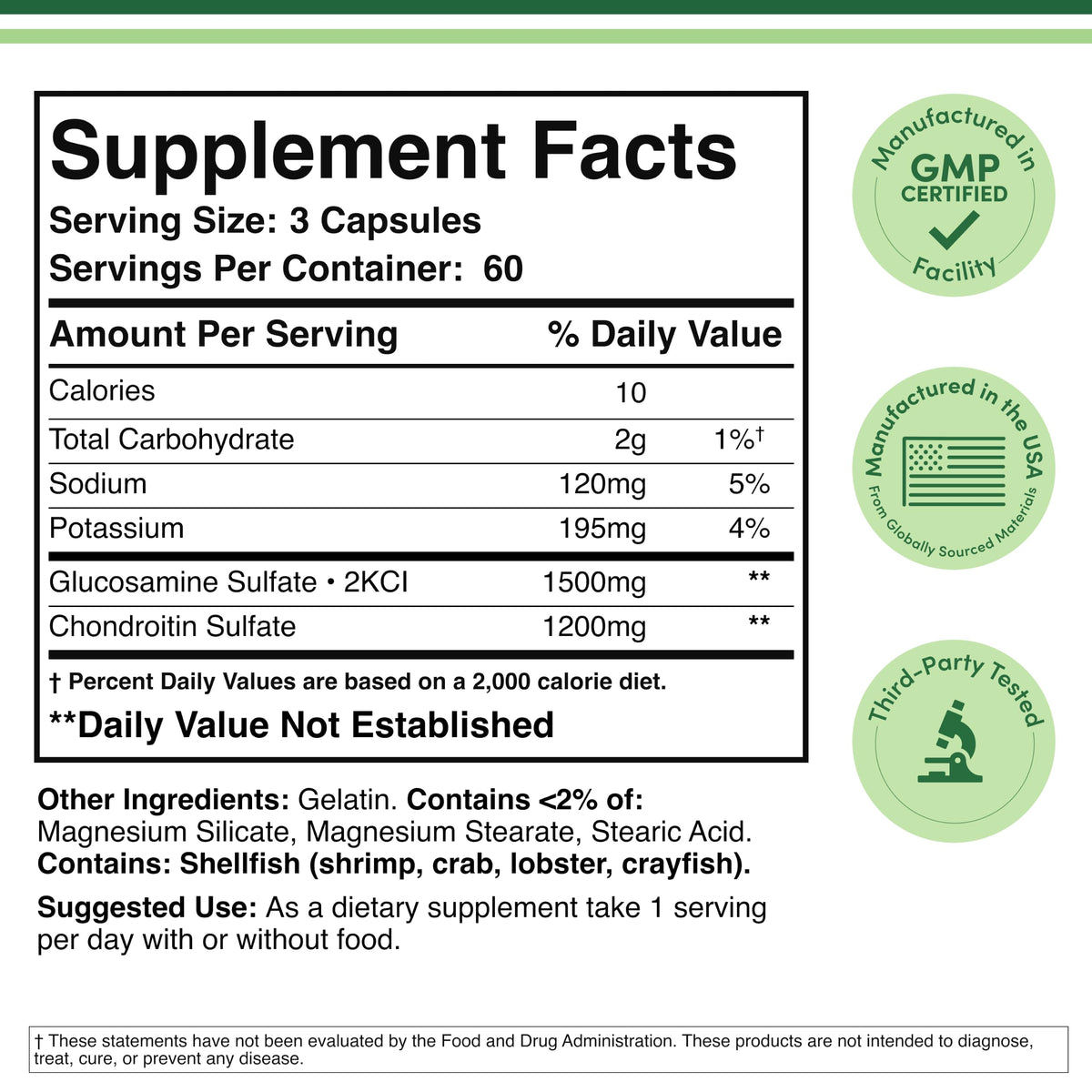 Glucosamine Chondroitin Sulfate 180 Tablets C53079