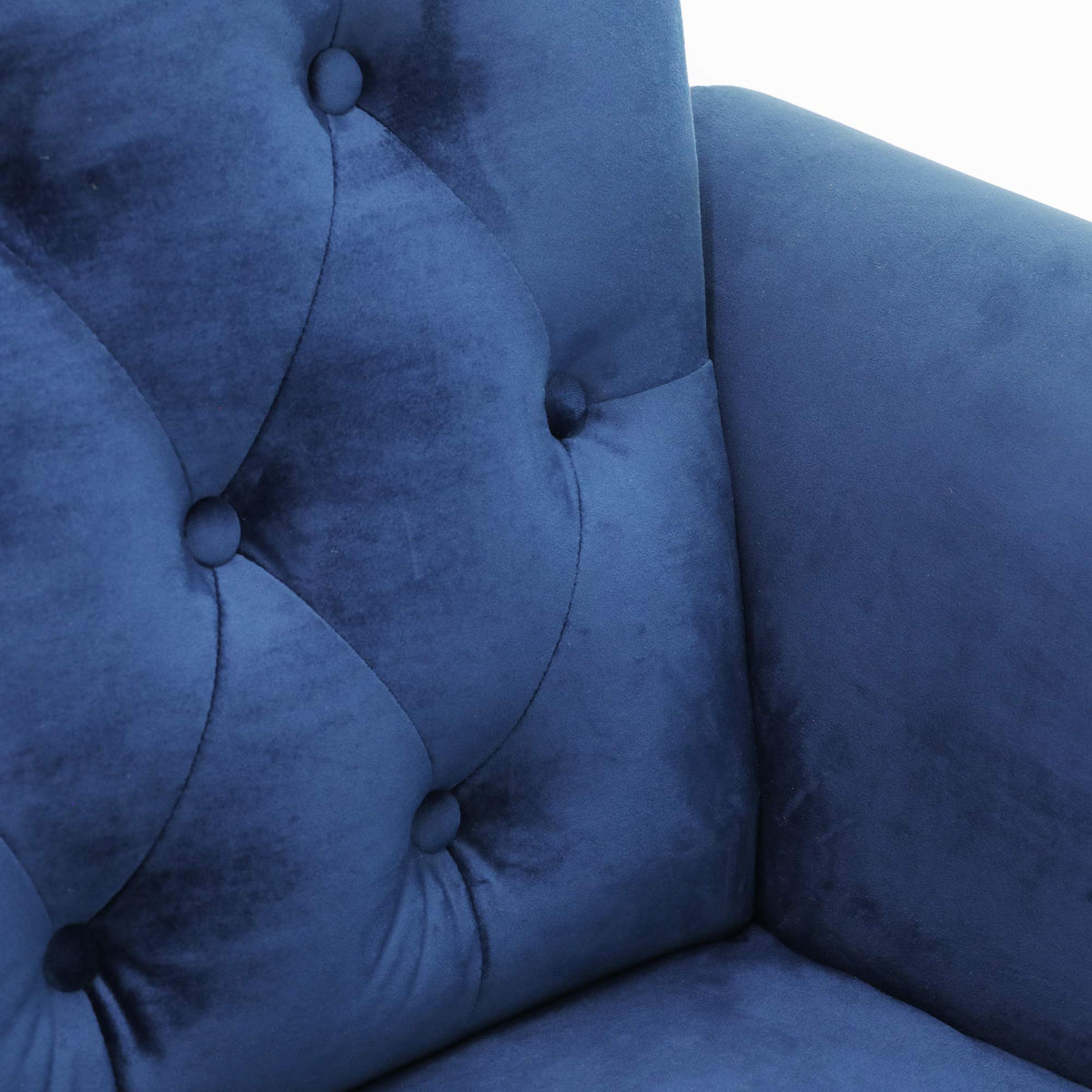Navy Velvet 2-Seater Loveseat Sofa F859414
