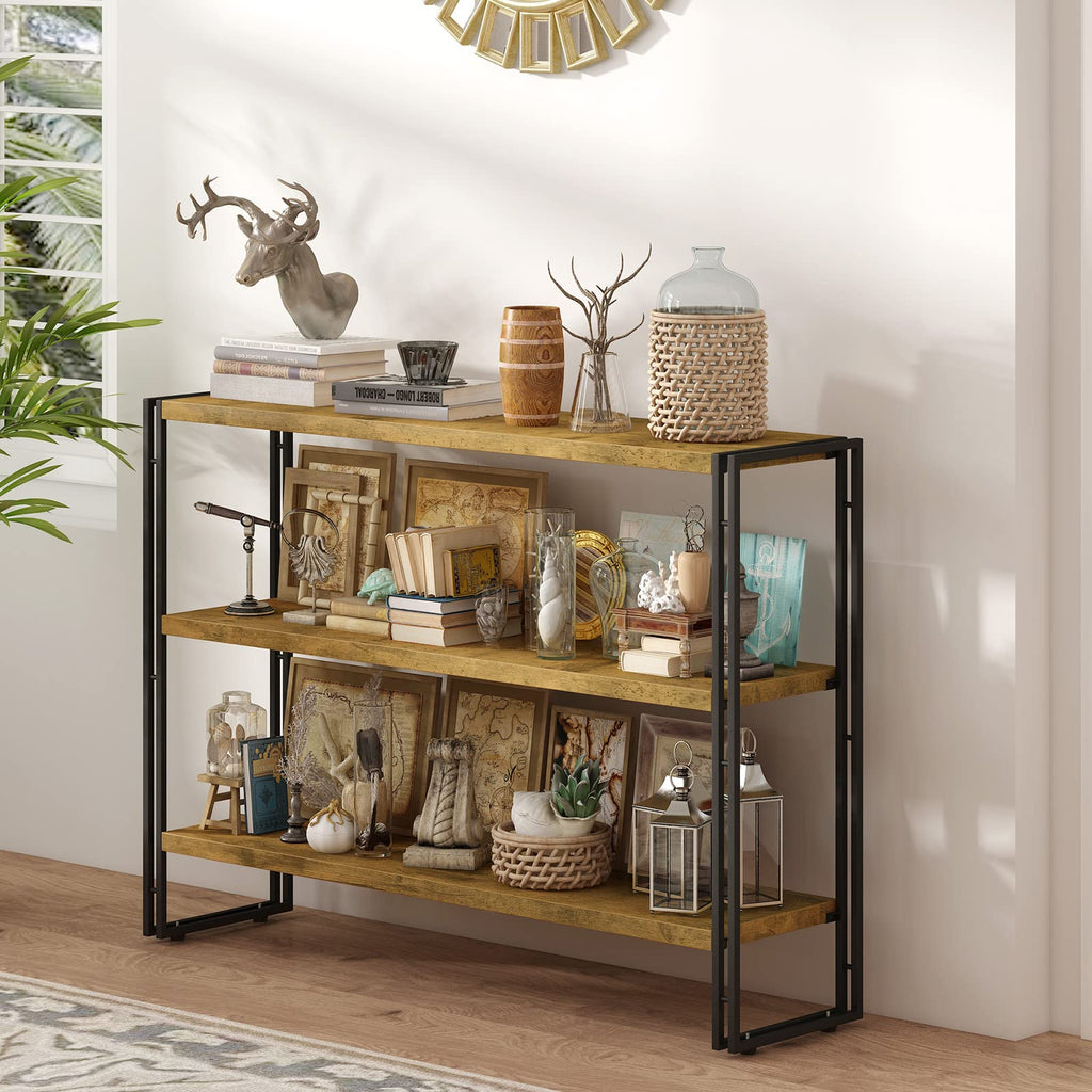 3-Tier Wood and Metal Bookshelf M842423
