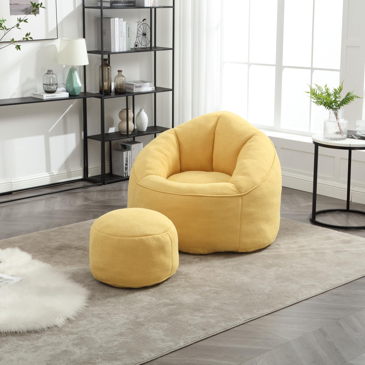 Microfiber Bean Bag Chair with Footrest P90785