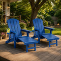 Folding Adjustable Adirondack Chairs Set of 2 with Footrest U602