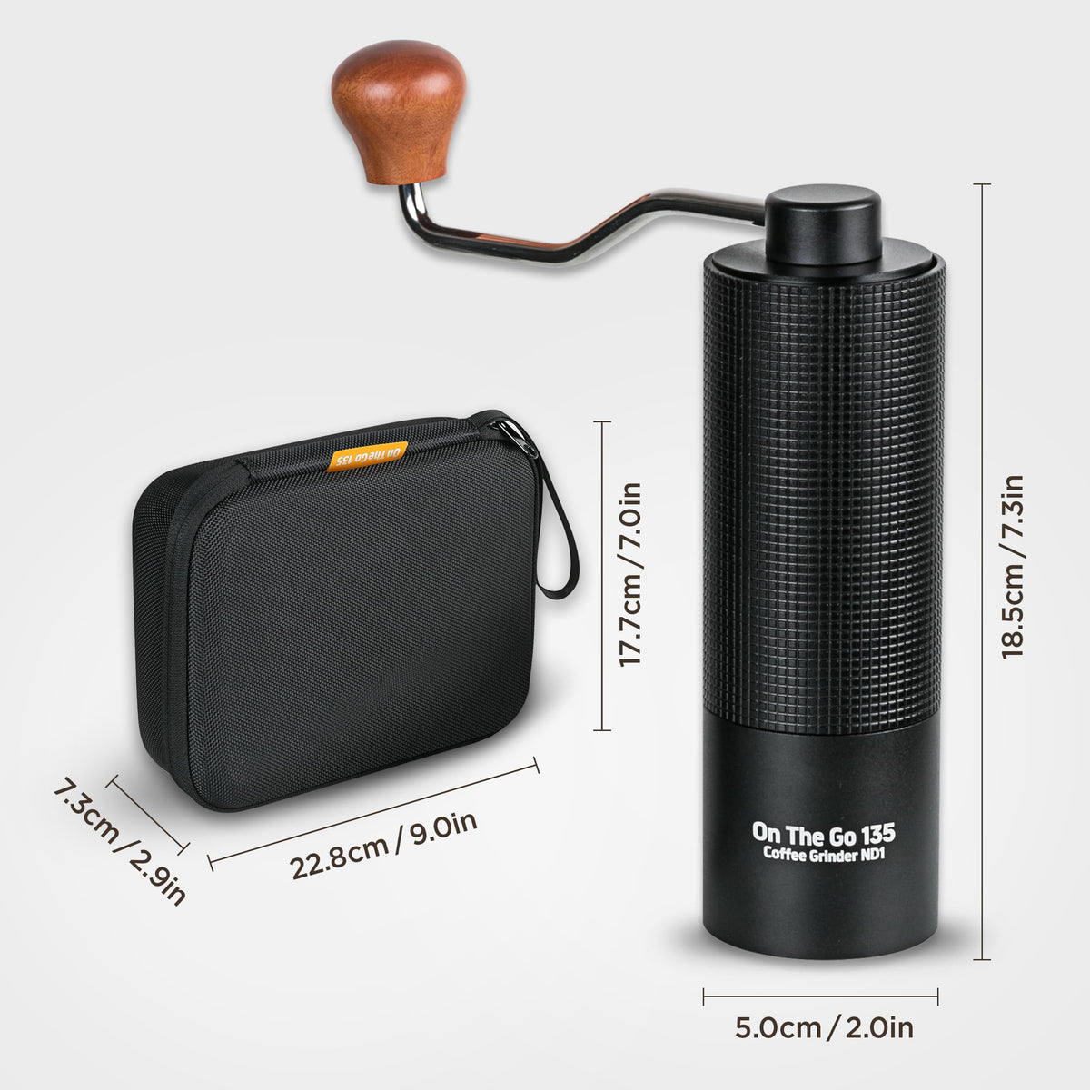 Manual Coffee Grinder Stainless Steel Conical Burr Adjustable Setting I8184