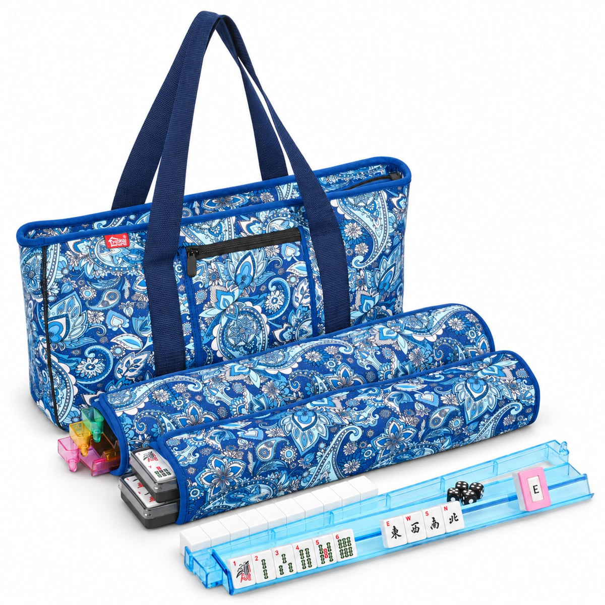 American Mahjong Set with 4 Rack Pushers & Carry Bag T9604