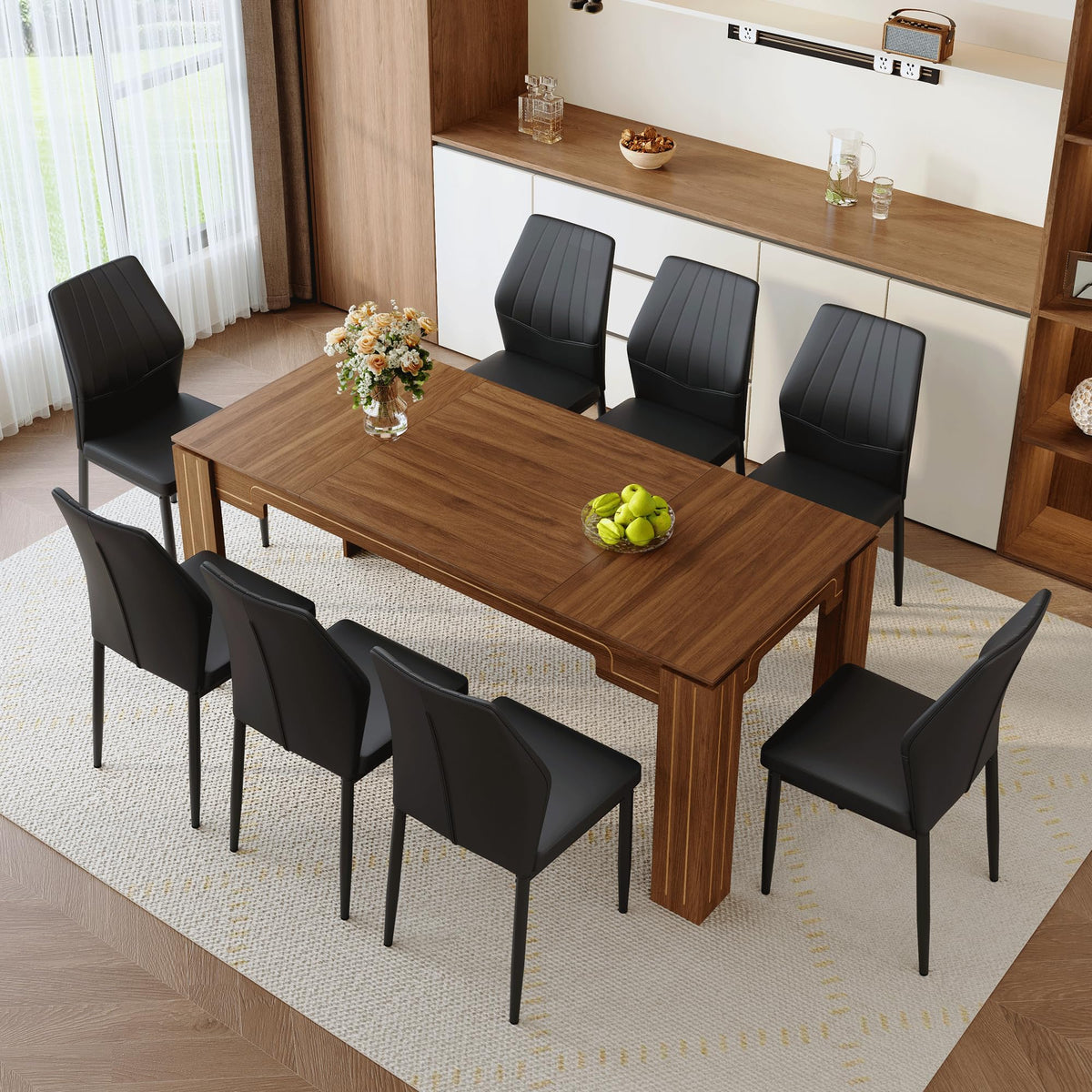 71 Inch Dining Table Set with 8 Chairs C3806