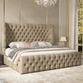 Cal King Bed Frame with Sleigh Headboard & Footboard Z120