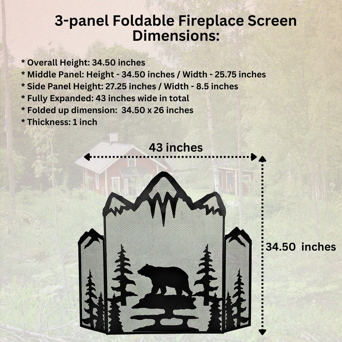 3-Panel Fireplace Screen H462616