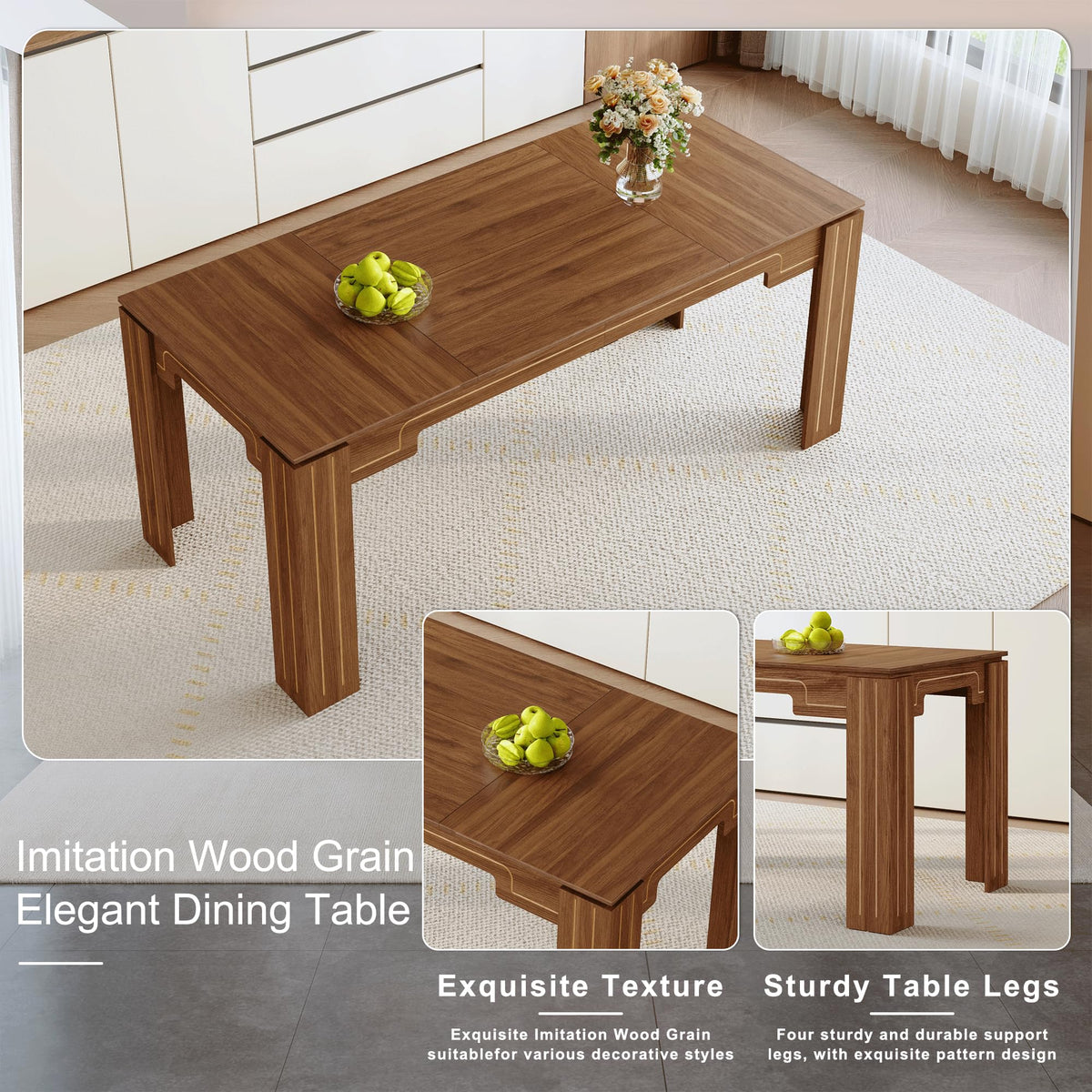 71 Inch Dining Table Set with 8 Chairs C3806