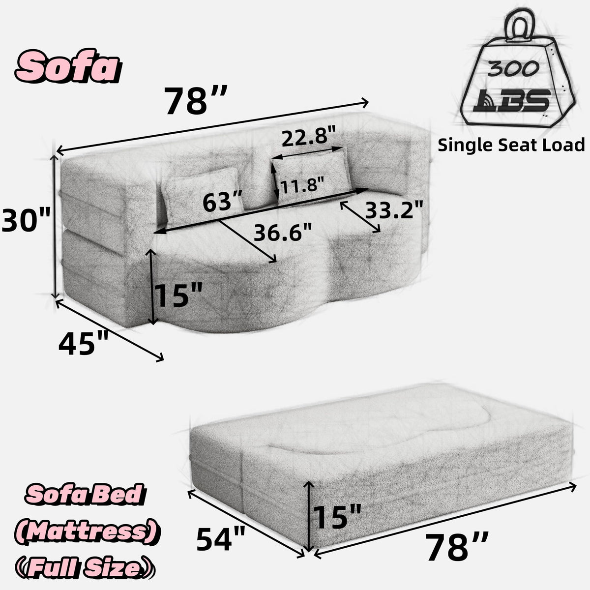 Convertible Futon Sofa Bed H4954