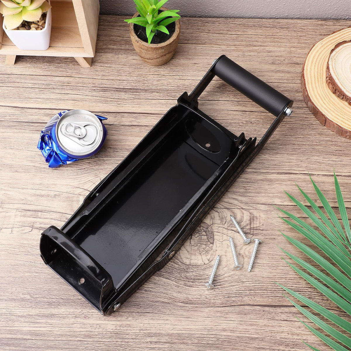Stainless Steel Wall Mounted Can Crusher with Bottle Opener N99573
