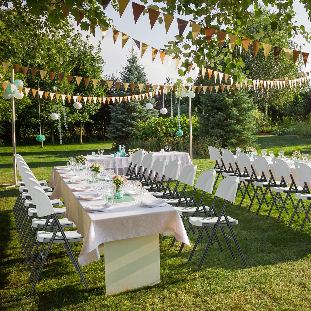 White 10 Pack HDPE Folding Chairs with Steel Frame H188444